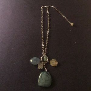 Silver/ green stone necklace
